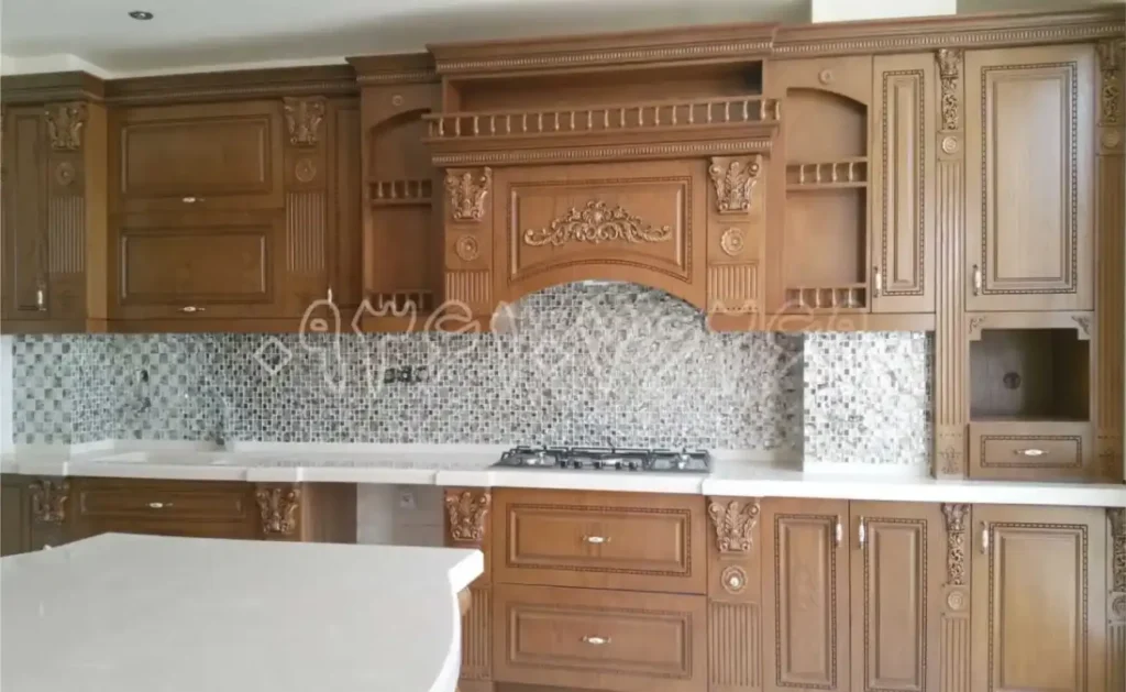 کابینت آشپزخانه چوب طبیعی