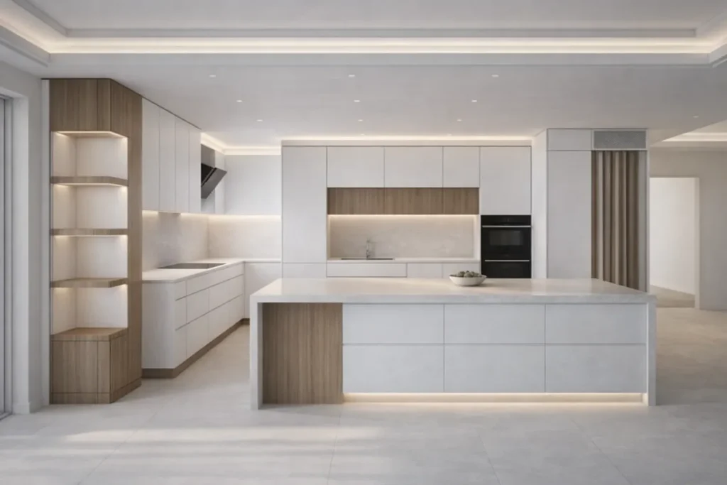 کابینت آشپزخانه مات دو رنگ